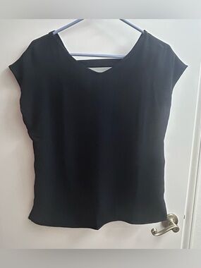 The Bronte All Hours Top Collection 100% Vegan Silk , Medium, Black. Draped Back
